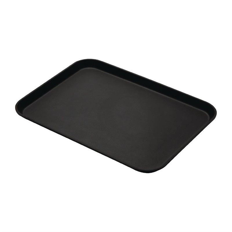 Plateau de service rectangulaire fibre de verre antid&eacute;rapant Camtread Cambro noir 450x650mm