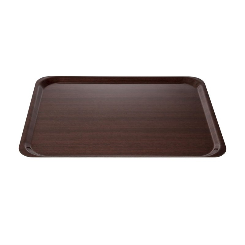 Plateau stratifi&eacute; lisse Capri Cambro acajou 460mm