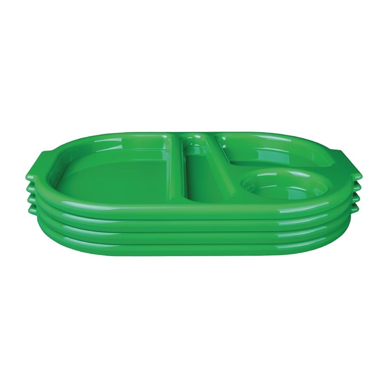 Petits plateaux repas &agrave; compartiments en polycarbonate Olympia Kristallon 322mm