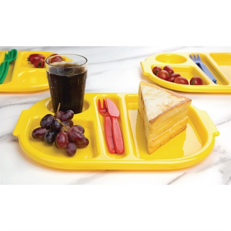 Petits plateaux repas &agrave; compartiments en polycarbonate Olympia Kristallon 322mm