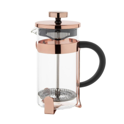 Cafeti&egrave;re &agrave; piston contemporaine inox Olympia cuivre 3 tasses