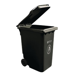 Poubelle &agrave; roulettes noire 240L