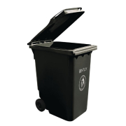 Poubelle &agrave; roulettes noire 240L