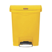 Poubelle &agrave; p&eacute;dale frontale large Slim Jim Step-On Rubbermaid jaune 30L