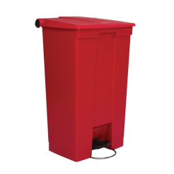 Conteneur &agrave; p&eacute;dale Rubbermaid rouge 87L