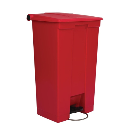 Conteneur &agrave; p&eacute;dale Rubbermaid rouge 87L