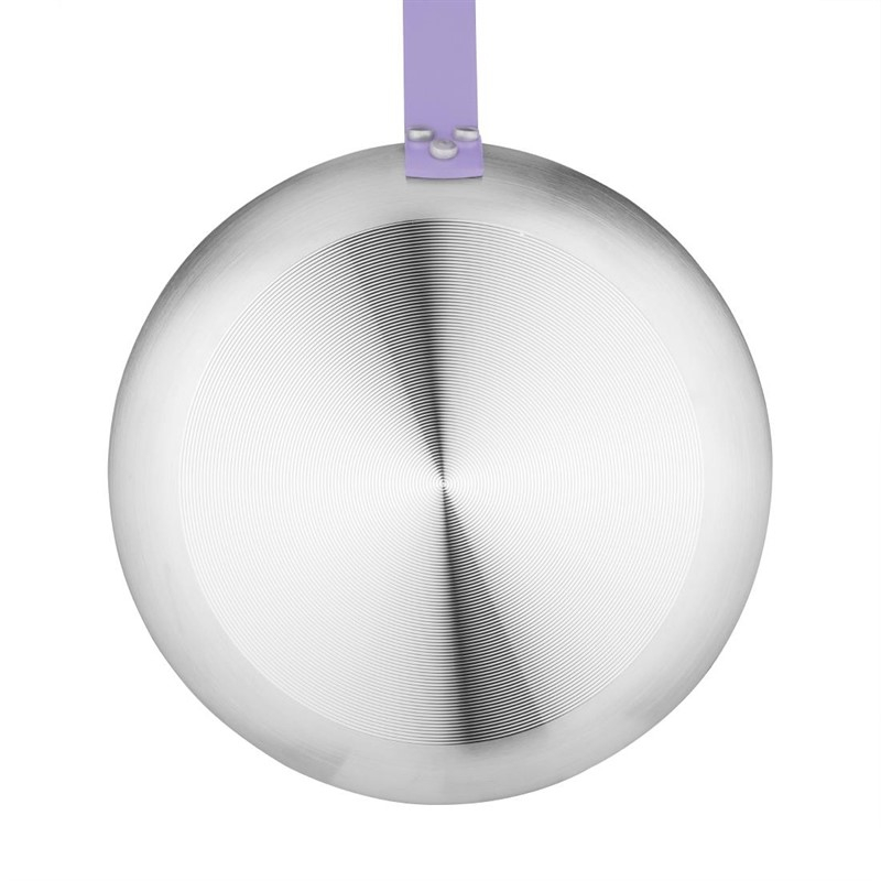 Po&ecirc;le aluminium antiadh&eacute;sive Teflon Platinum Plus Hygiplas avec manche violet 200mm