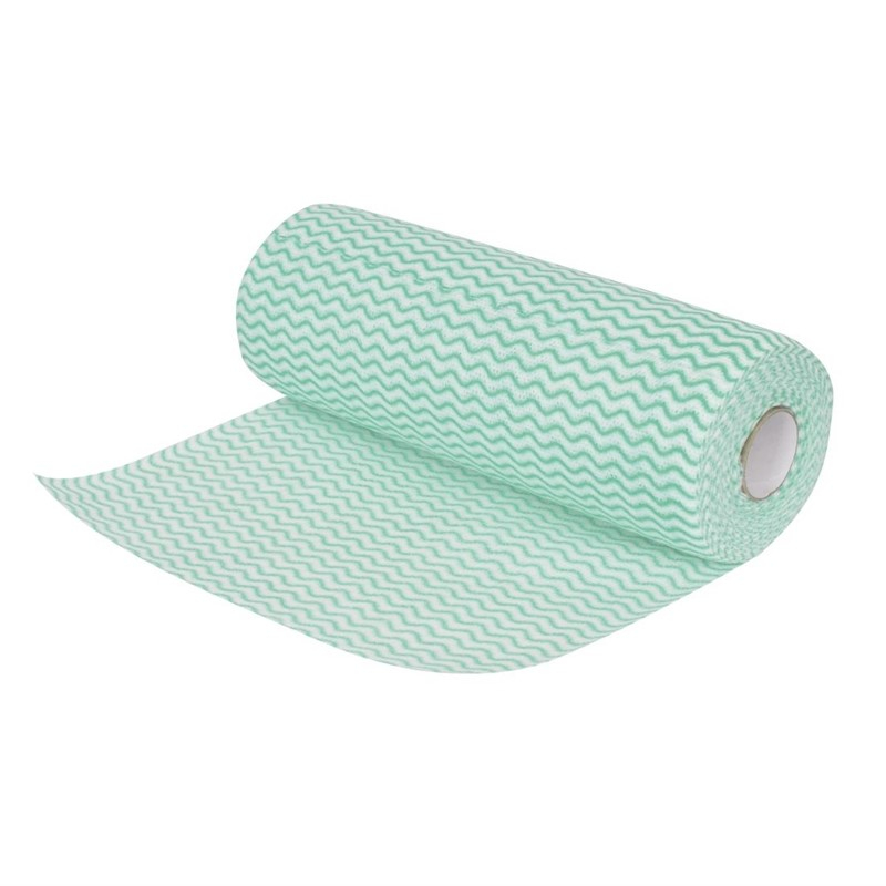 Chiffons non tiss&eacute;s Jantex verts (rouleau de 100)