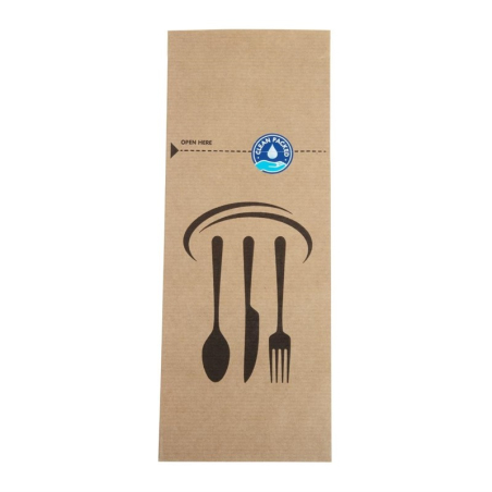 Sacs &agrave; couverts en papier kraft recyclable et scellable (lot de 2000)