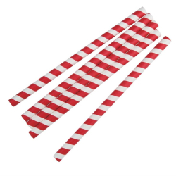 Pailles &agrave; smoothie compostables en papier emball&eacute;es individuellement Fiesta Compostable &agrave; rayures rouges (lot de 250)