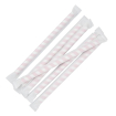 Pailles &agrave; smoothie compostables en papier emball&eacute;es individuellement Fiesta Compostable &agrave; rayures rouges (lot de 250)