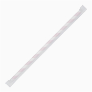 Pailles compostables en papier emball&eacute;es individuellement Fiesta Compostable &agrave; rayures rouges (lot de 250)