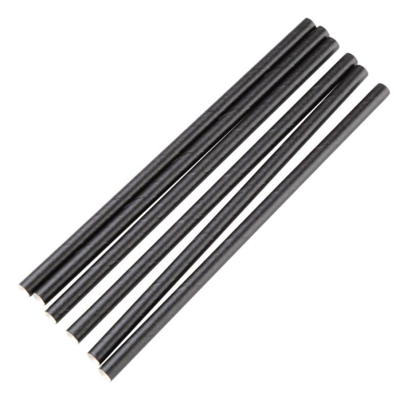 Pailles agitateurs compostables en papier emball&eacute;es individuellement Fiesta Compostable noires (lot de 250)