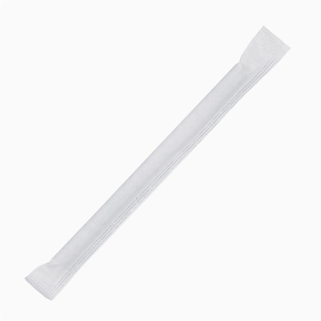 Pailles agitateurs compostables en papier emball&eacute;es individuellement Fiesta Compostable noires (lot de 250)