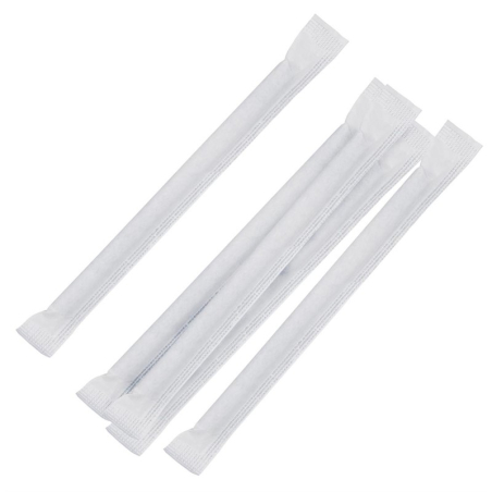 Pailles agitateurs compostables en papier emball&eacute;es individuellement Fiesta Compostable noires (lot de 250)
