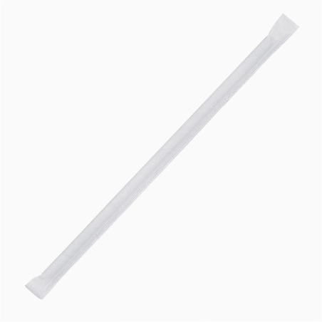Pailles compostables en papier emball&eacute;es individuellement Fiesta Compostable noires (lot de 250)