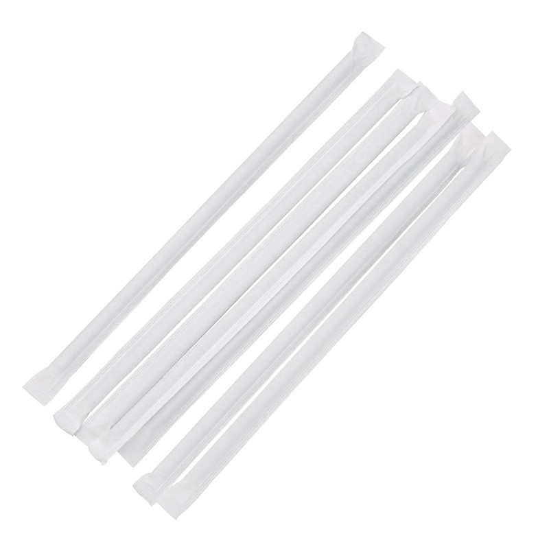 Pailles compostables en papier emball&eacute;es individuellement Fiesta Compostable noires (lot de 250)