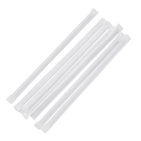 Pailles compostables en papier emball&eacute;es individuellement Fiesta Compostable noires (lot de 250)