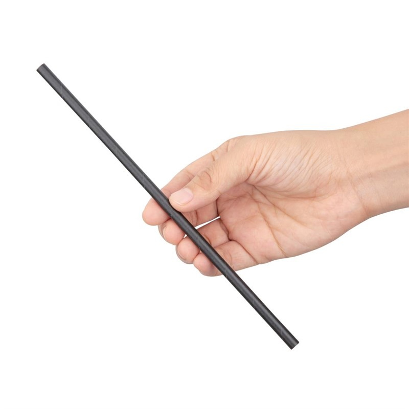 Pailles compostables en papier emball&eacute;es individuellement Fiesta Compostable noires (lot de 250)