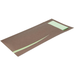 Pochettes &agrave; couverts marron avec serviette blanche Europochette (lot de 100)