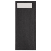 Pochettes &agrave; couverts bordeaux avec serviette noires Europochette (lot de 500)