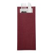 Pochettes &agrave; couverts bordeaux avec serviette blanche Europochette (lot de 500)