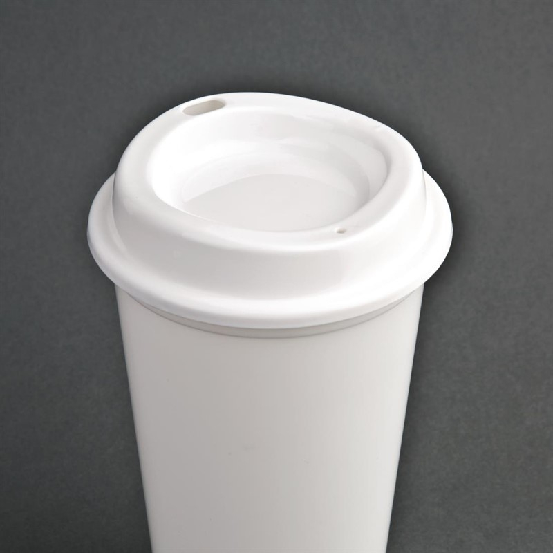 Gobelets &agrave; caf&eacute; r&eacute;utilisables avec couvercles en polypropyl&egrave;ne Olympia (lot de 25)