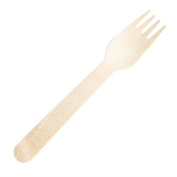 Fourchettes en bois emball&eacute;es individuellement Fiesta Compostable (lot de 500)