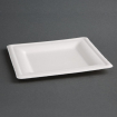 Assiettes carr&eacute;es compostables en bagasse Fiesta Compostable 261mm (lot de 50)