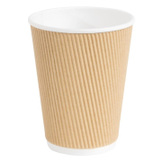 Gobelets boissons chaudes kraft paroi isolante ondul&eacute;e Fiesta Recyclable 340ml (lot de 25)