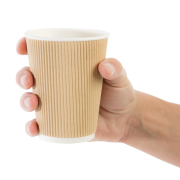 Gobelets boissons chaudes kraft paroi isolante ondul&eacute;e Fiesta Recyclable 340ml (lot de 25)