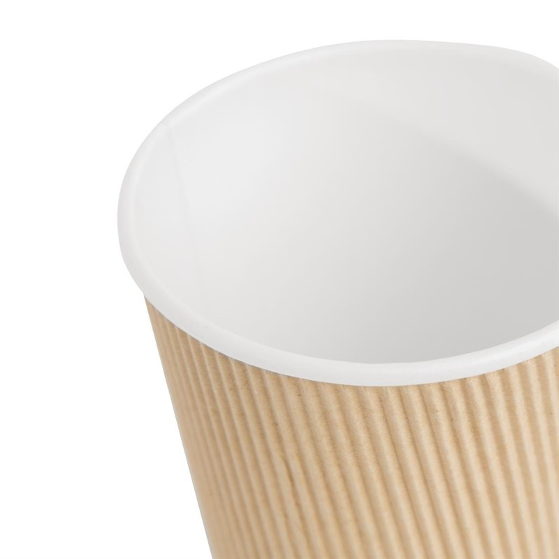 Gobelets boissons chaudes kraft paroi isolante ondul&eacute;e Fiesta Recyclable 340ml (lot de 25)