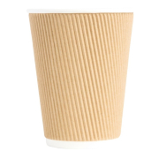 Gobelets boissons chaudes kraft paroi isolante ondul&eacute;e Fiesta Recyclable 340ml (lot de 25)