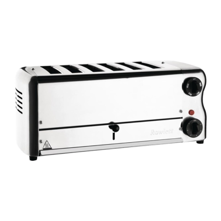 Grille-pain 6 fentes avec grille sandwich et r&eacute;sistance suppl&eacute;mentaire Rowlett Esprit chrom&eacute;