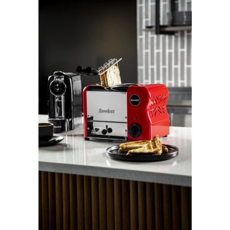 Grille-pain avec grilles sandwich Rowlett Esprit 2 fentes rouge