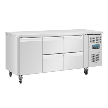 Table r&eacute;frig&eacute;r&eacute;e positive 1 porte 4 tiroirs Polar S&eacute;rie U 358L