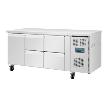 Table r&eacute;frig&eacute;r&eacute;e positive 1 porte 4 tiroirs Polar S&eacute;rie U 358L
