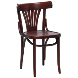 Chaises bistro avec dossier en &eacute;ventail en bois courb&eacute; Fameg noyer (lot de 2)
