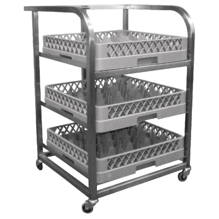 Chariot inox pour casiers &agrave; verres Craven 