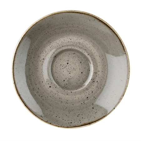 Soucoupes &agrave; cappuccino rondes Churchill Stonecast grises 185mm (lot de 12)