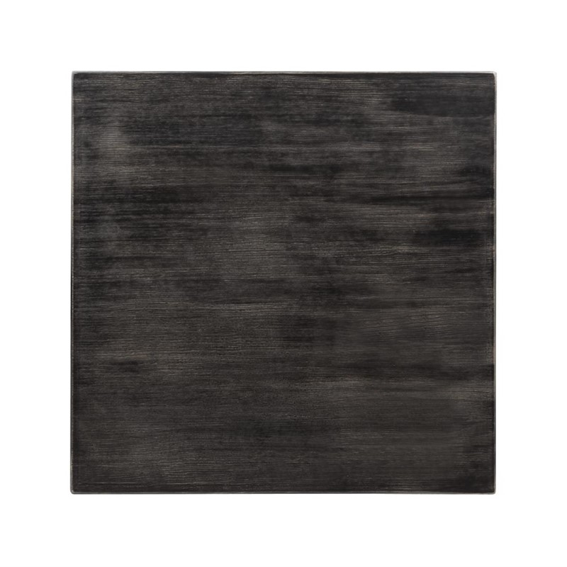Plateau de table carr&eacute; pr&eacute;-perc&eacute; vintage noir Bolero 700mm
