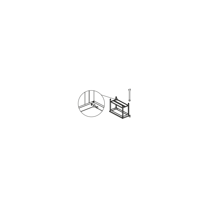 Gesteunde tafel zonder lage plank 600x600x850 mm, te monteren