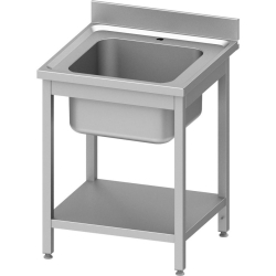 Stalgast spoeltafel 1-bak, met onderste plank 600x700x850 mm