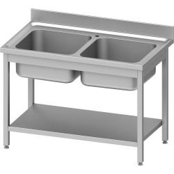 Dubbele duik 2-baks 1000x700x850 mm met onderste etag&egrave;re om&hellip;