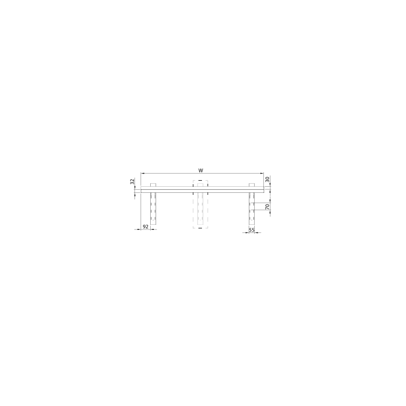 Eenvoudige verstelbare wandplank 800x300x400 mm, te monteren