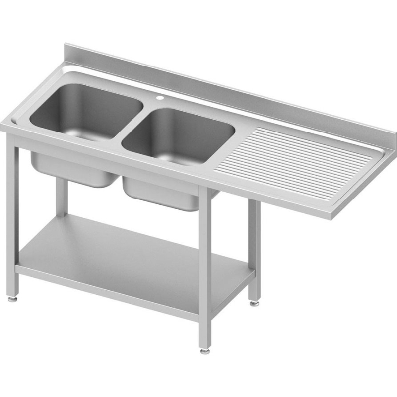 2-bacs (g) duiken met ruimte voor vaatwasser 1600x700x900, om te worden gemonteerd