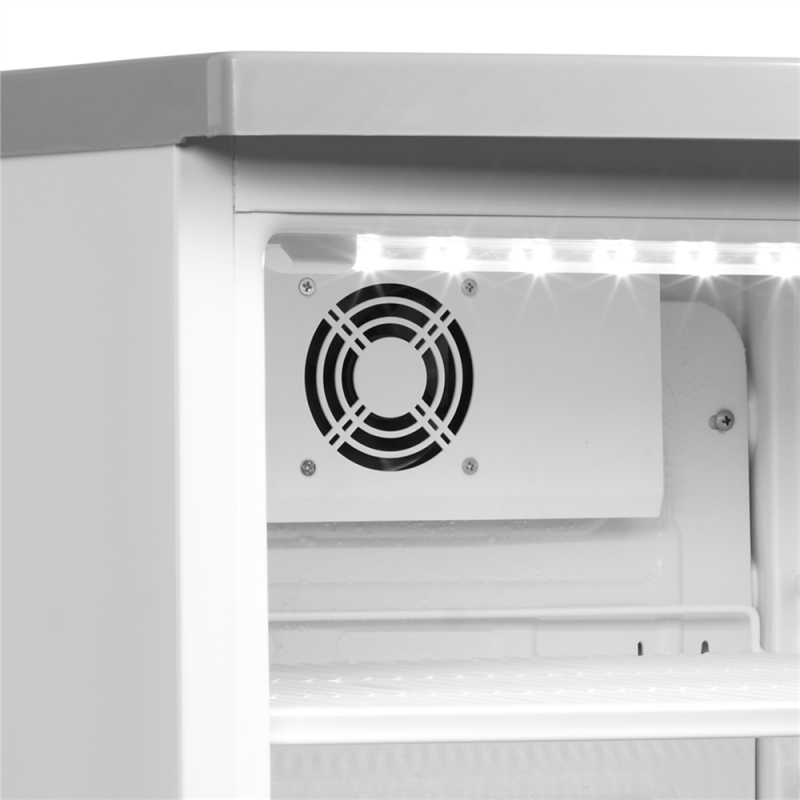 Kleine gekoelde vitrinekast, positief gekoeld 120L
