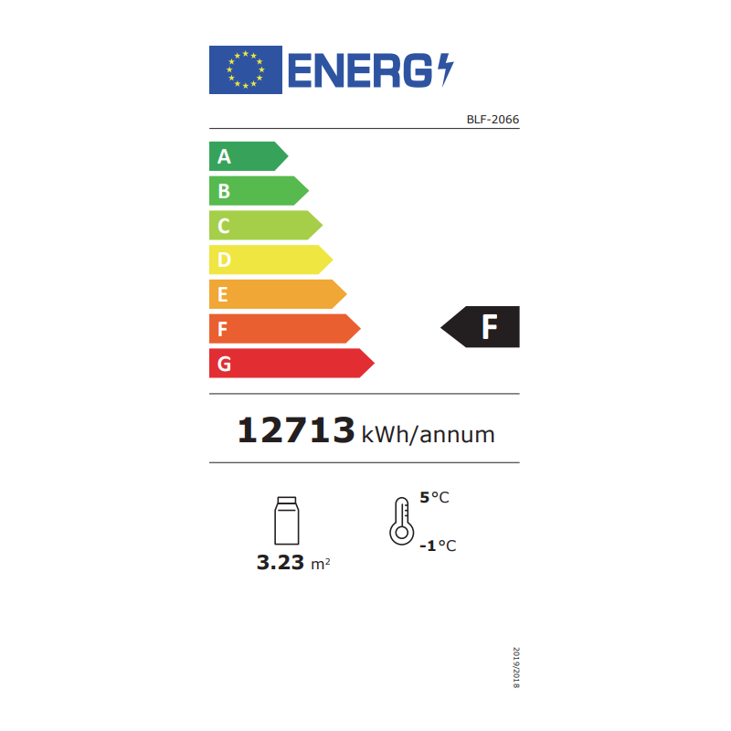 Positieve wandkoelvitrine met LED 2 m - BLF-2066