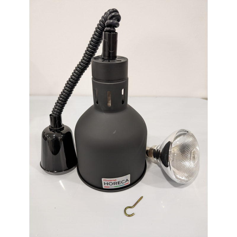 Zwarte verwarmingslamp 175 mm diam.