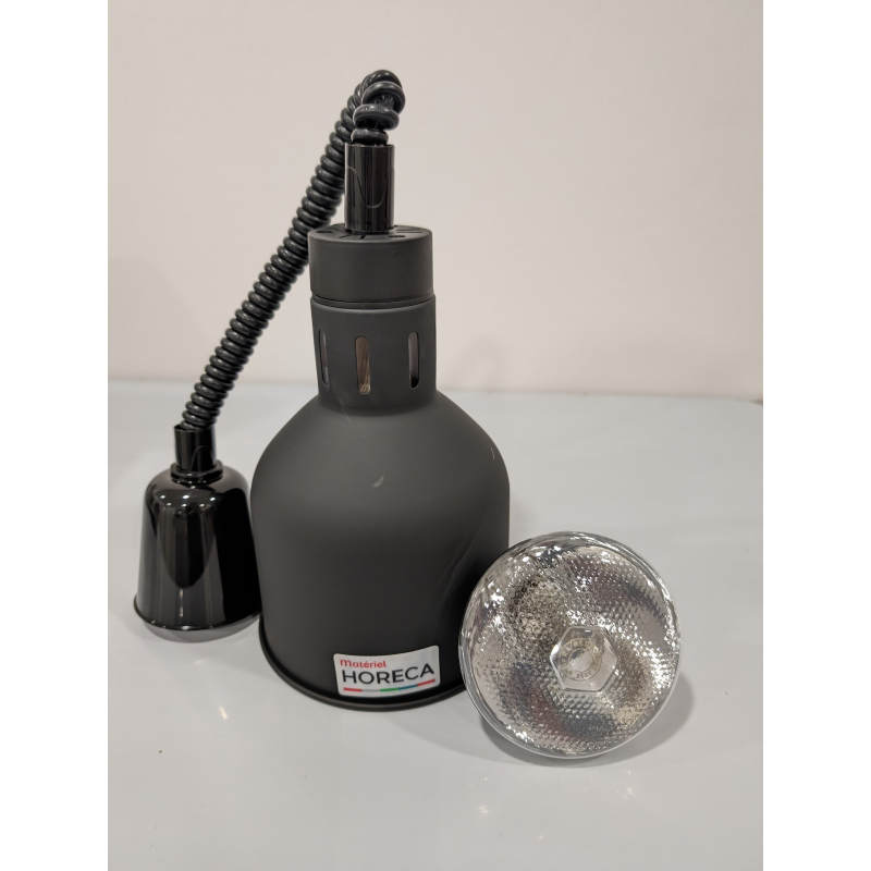 Zwarte verwarmingslamp 175 mm diam.